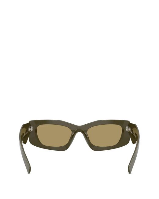 Prada Green Geometric-Frame Sunglasses