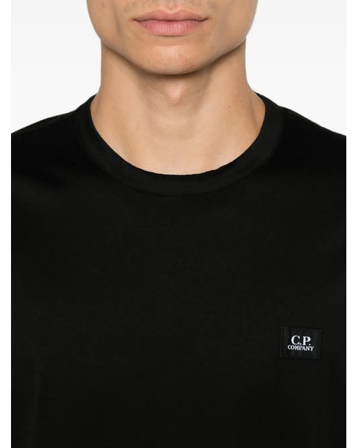 C P Company Black Logo-Patch T-Shirt for men