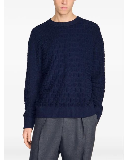 Sandro Blue Pull En Jacquard for men
