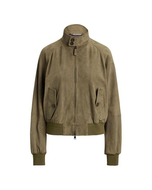 Ralph Lauren Green Perrie Suede Jacket