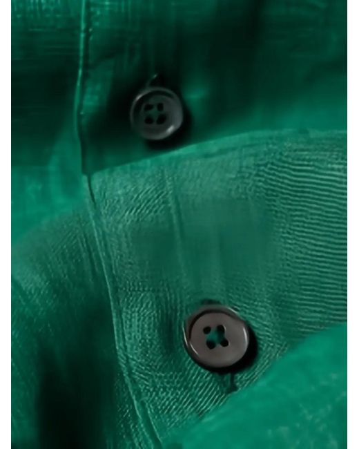 Paul Smith Green Long-Sleeve Linen Shirt for men