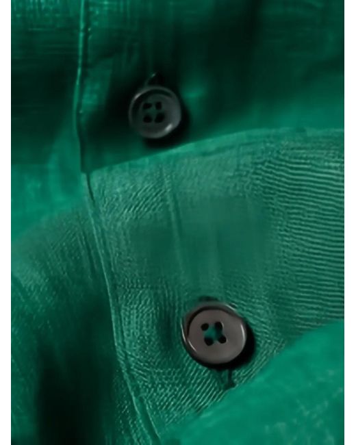 Camisa de lino de manga larga Paul Smith de hombre de color Green
