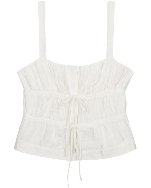 Jonathan Simkhai White Abilene Pintuck Top