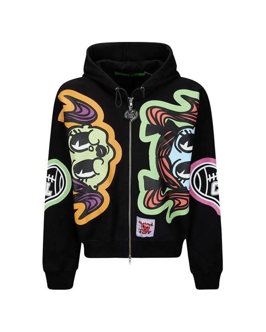 Chopova Lowena Black Imzy Lou Graphic-Print Hoodie for men