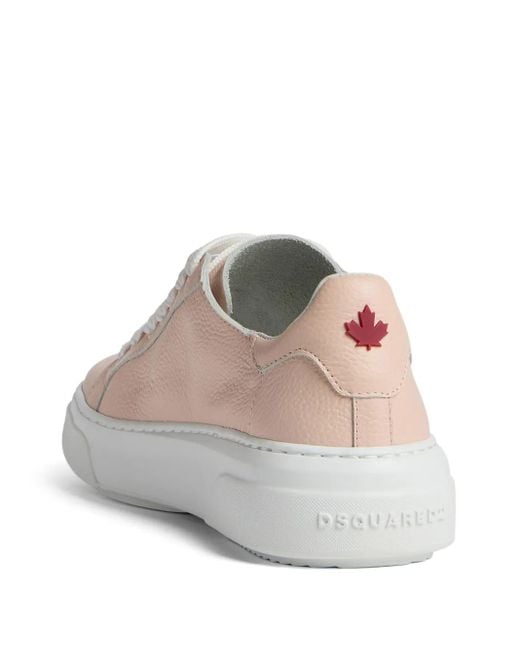 DSquared² Pink Logo-Embossed Lace-Up Sneakers