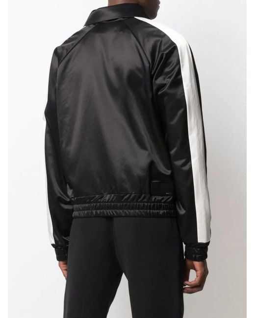 Amiri Black Zip-Up Satin Track Jacket for men
