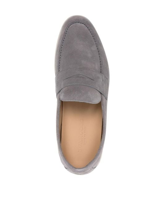 Scarosso Gray Luciano Suede Penny Loafers for men