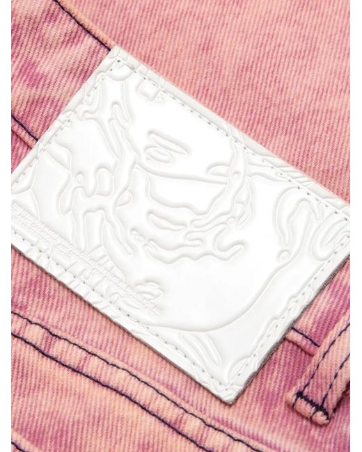 Aape By A Bathing Ape Pink Moonface-Patch Jeans