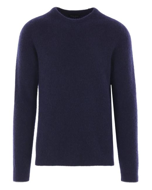 Roberto Collina Trui Met Ronde Hals En Lange Mouwen in het Blue voor heren