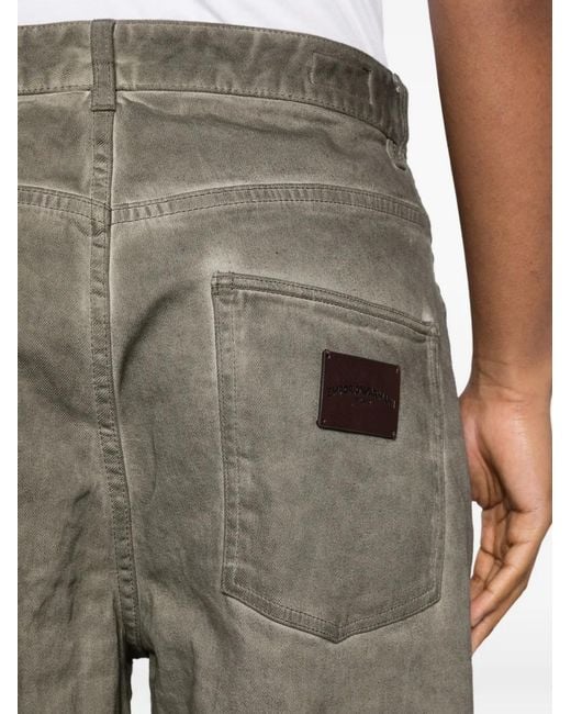 Emporio Armani Gray Logo-Plaque Jeans for men
