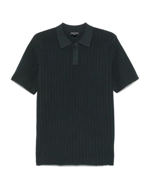 Emporio Armani Emporio Armani Kapsel Rippen Poloshirt in Black für Herren