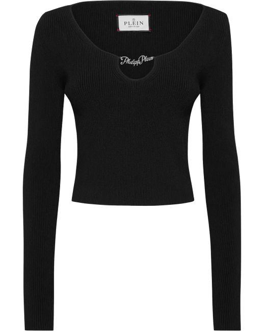 Philipp Plein Black Cropped Top