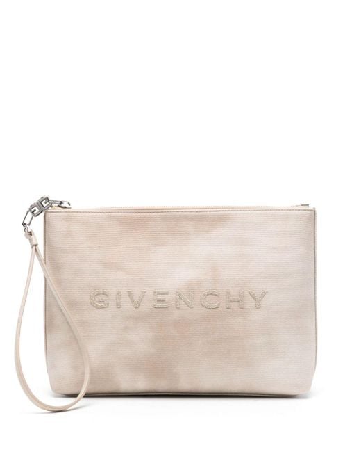 Givenchy Natural Logo-print Canvas Clutch Bag