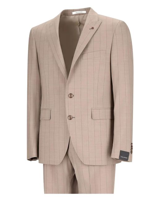 Tagliatore Natural Pinstripe-Pattern Single-Breasted Suit for men