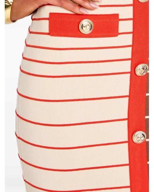 Vestido midi Lyle a rayas retroféte de color Red