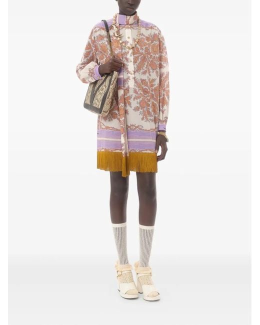 Valentino Garavani Pink Paisley-Print Mini Dress