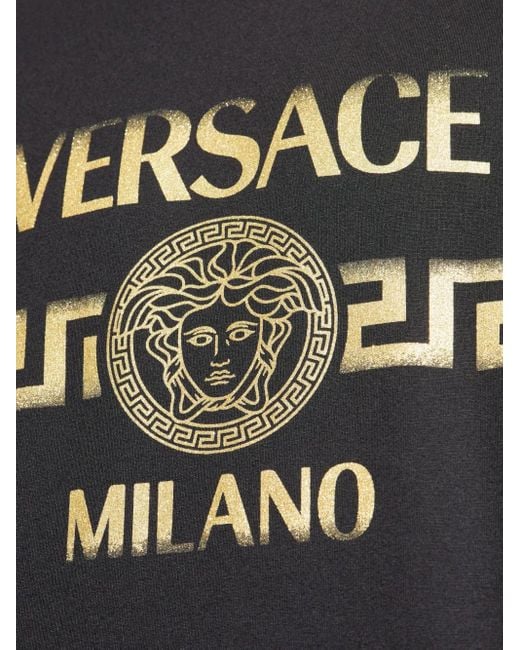 T-Shirt En Coton À Imprimé Medusa Versace pour homme en coloris Black
