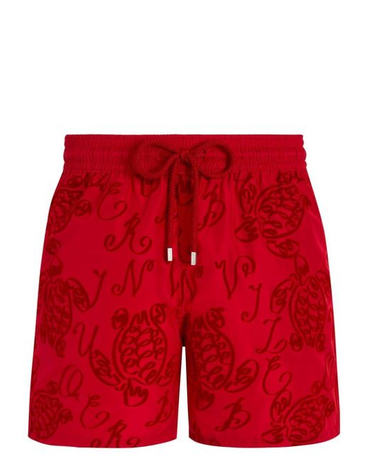 Vilebrequin Zwembroek Met Print in het Red voor heren