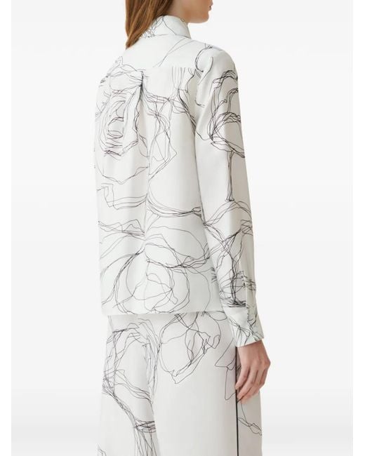 Fabiana Filippi White Abstract-Print Long-Sleeve Shirt