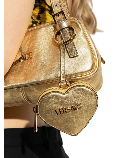 Versace Metallic Heart-Shaped Keyring