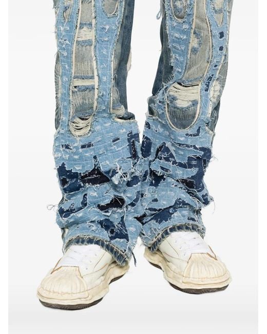 Who Decides War Blue Buttoned Jeans for men