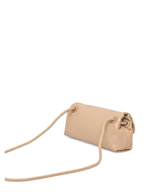 Trussardi Natural Orbita Leather Shoulder Bag