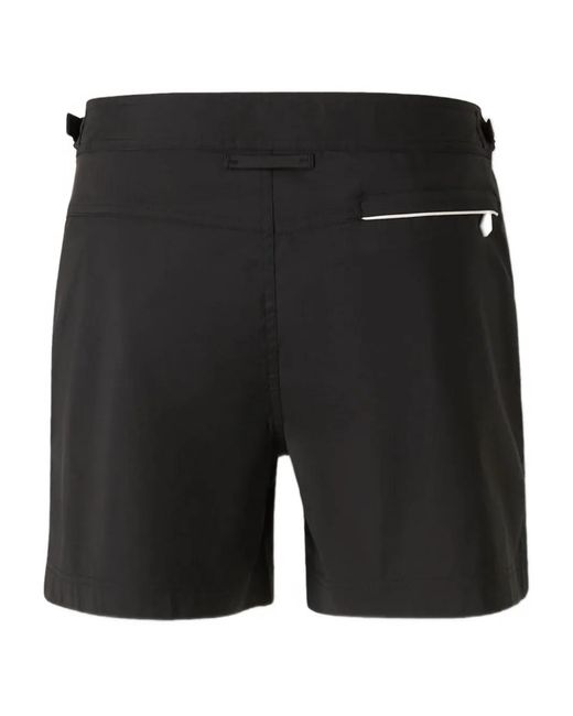 Tom Ford Black Nylon Swimsuit With Contrasting Piping And Side Straps for men
