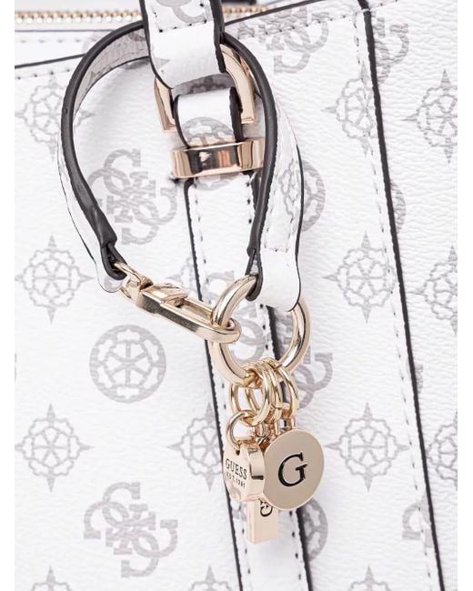 Guess Monogram Tote Bag White