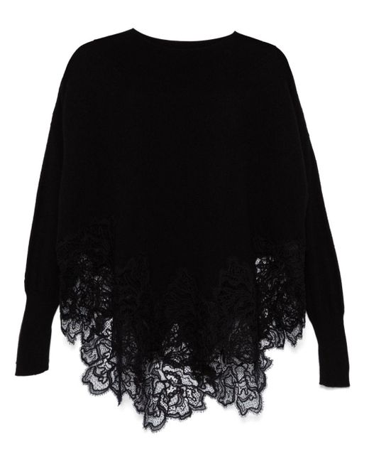 Ermanno Scervino レーストリム セーター Black