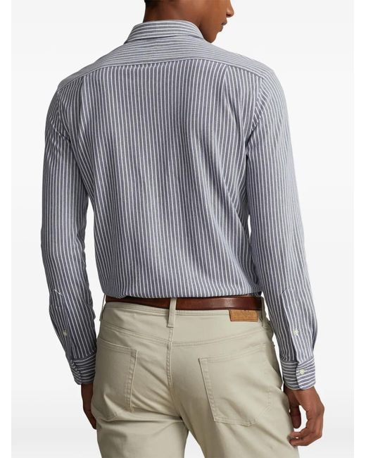 Polo Ralph Lauren Blue Chemise Rayée À Logo Polo Pony for men