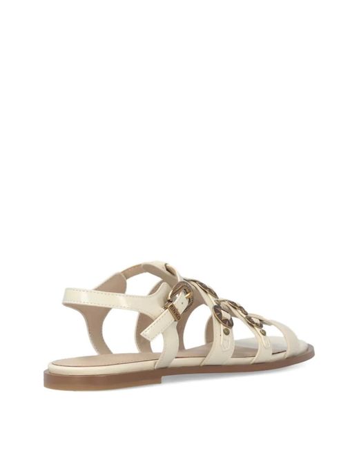 Pinko Natural Buckled Multi-Strap Sandals
