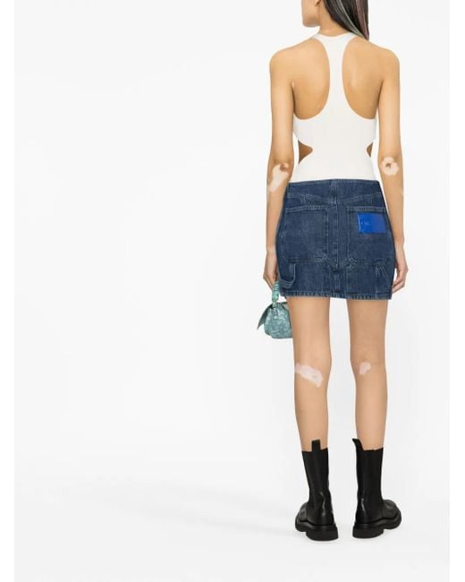 Off-White c/o Virgil Abloh Denim Mini Rok in het Blue