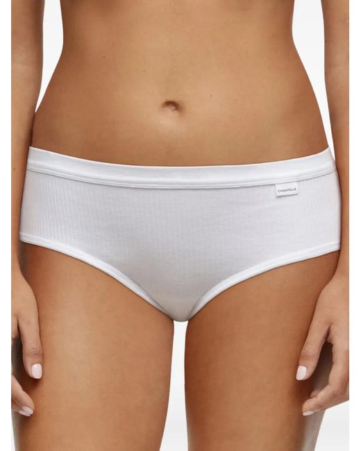 Chantelle White Ribbed Briefs