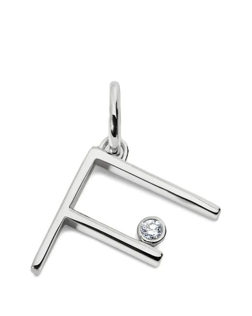 Monica Vinader Metallic Solitaire Diamond Initial Pendant
