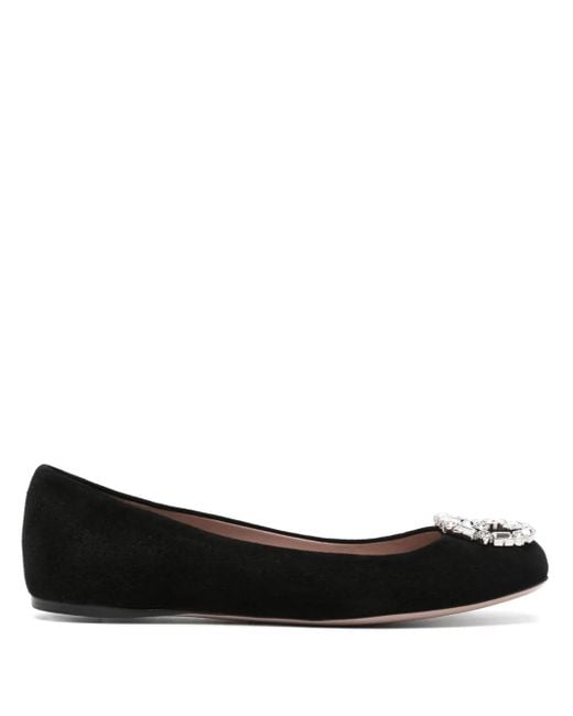 Gucci Black Interlocking-G Ballet Flats