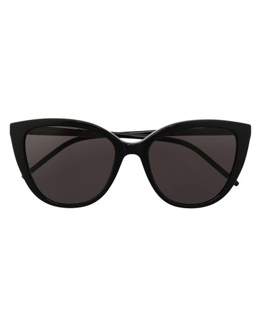Saint Laurent Black New Wave SL 214 Kate Sonnenbrille aus schwarzem Azetat mit schwarzen Gläsern