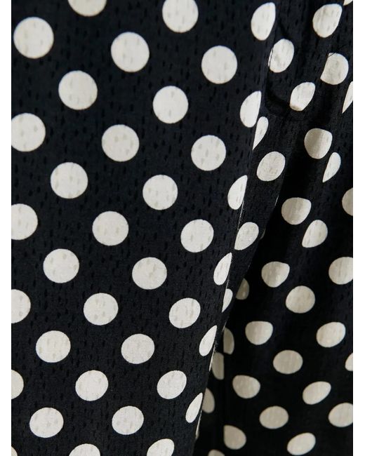 Essentiel Antwerp Black Polka-Dot Flared Trousers