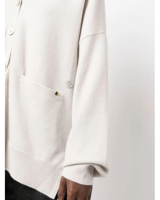 Extreme Cashmere White Button-Up Knitted Cardigan