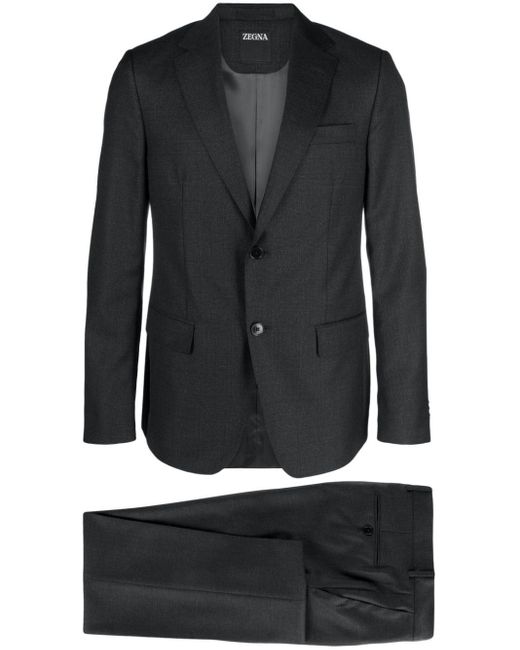 Zegna Einreihiger Anzug in Black für Herren