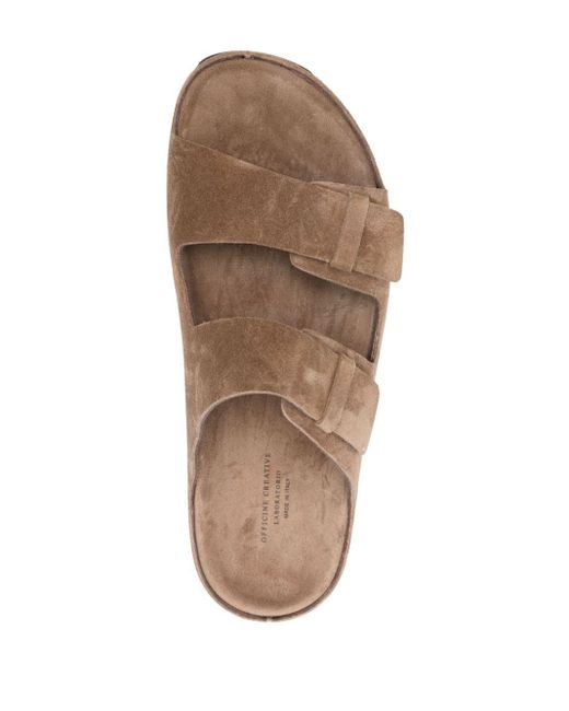 Officine Creative Brown Agora' 002 Suede Sandals for men