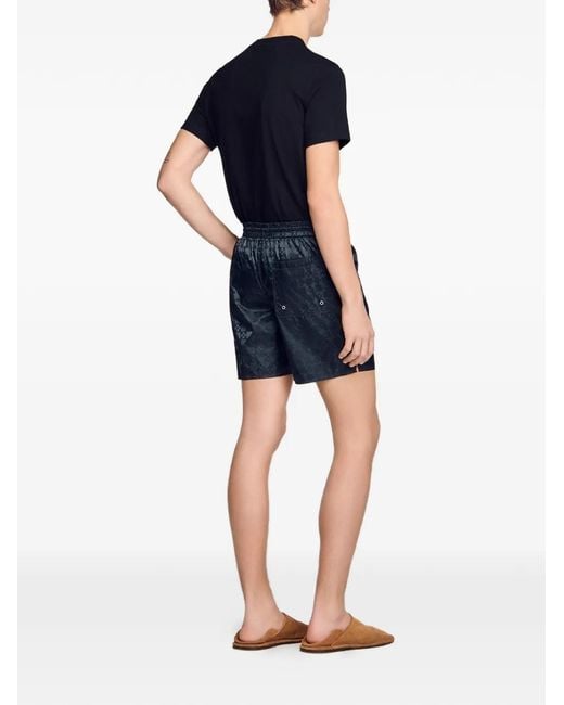 Sandro Gray Square Cross Swim Shorts for men