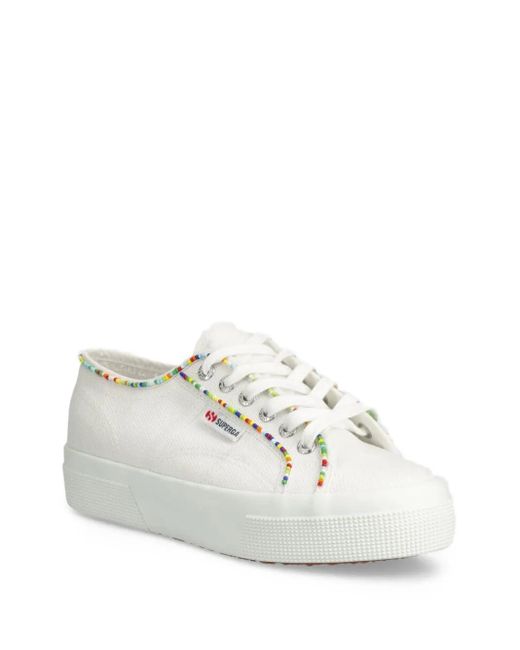 Superga White 2740 Multicolour Beads Sneakers