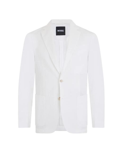Boss White Single Breasted Blazer for men
