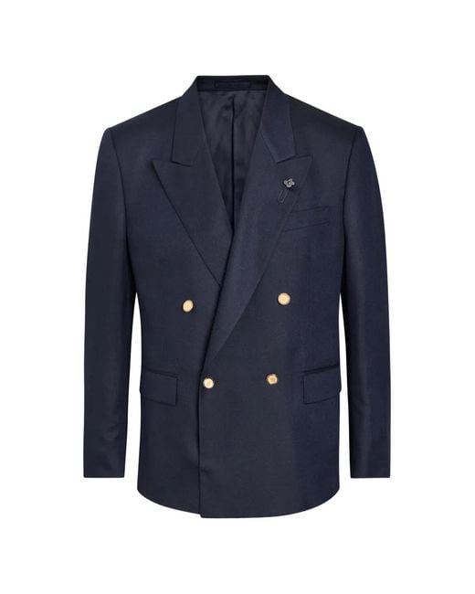 Lardini Blue Double-Breasted Blazer for men