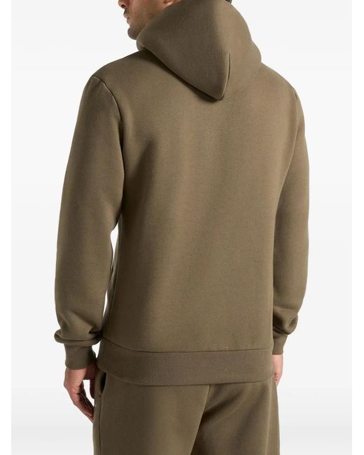 Manière De Voir Green Gustave Logo-Embroidery Regular-Fit Hoodie for men