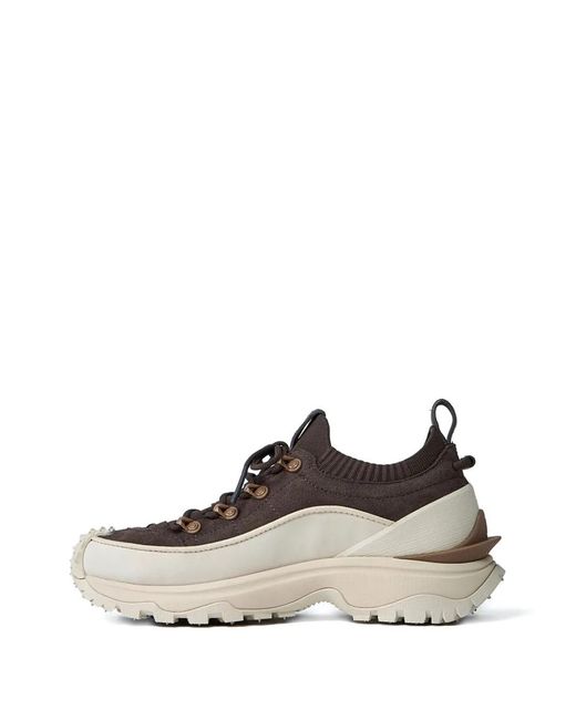 Moncler Brown Trailgrip Lite3 Nubuck And Suede Sneakers