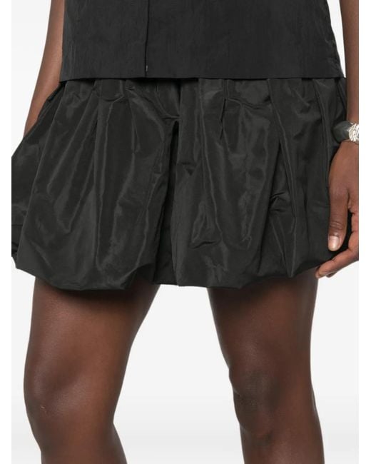 A.M.G Black Pleated Puff Mini Skirt