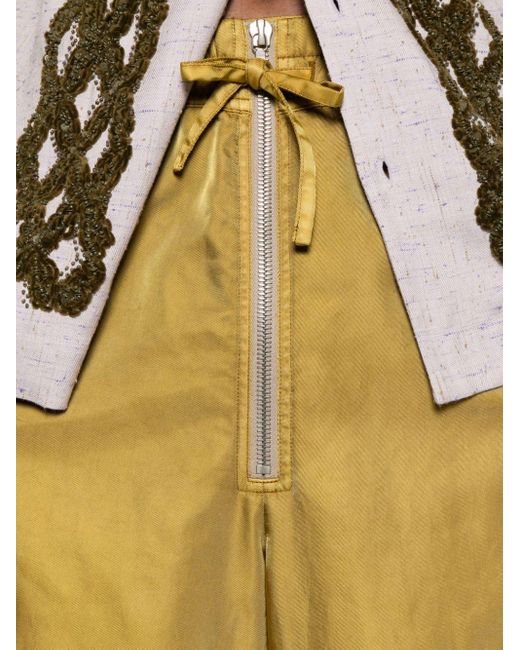 Dries Van Noten Yellow Drawstring-waist Wide-leg Trousers for men