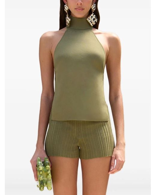 Cult Gaia Green Wake Knit Top