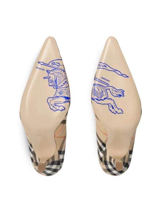 Pumps Dame A Quadri 90Mm di Burberry in Metallic